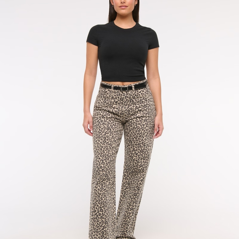 Abercrombie & Fitch Leopard Print High Rise Jeans